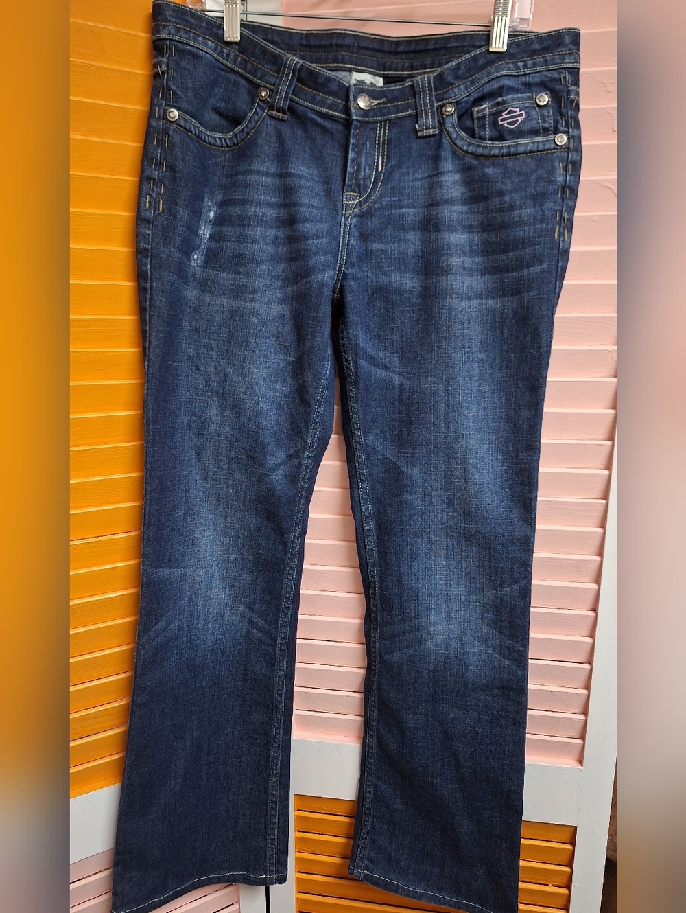 Harley-Davidson Indigo Bootcut Women's Jeans with Subtle Fading